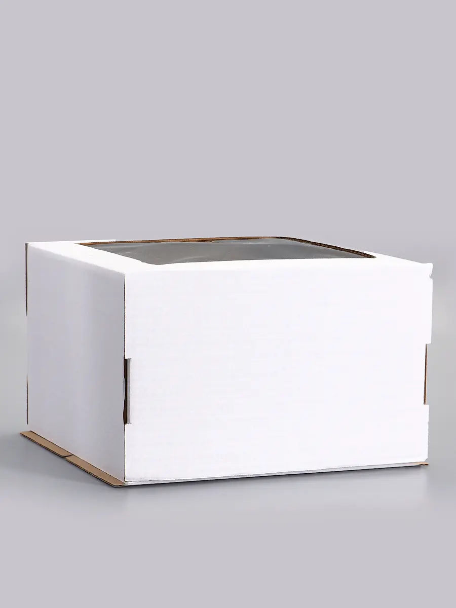 

Коробка для торта, кондитерская, белая, с окном 30×30×19 см набор 5 шт., Белый