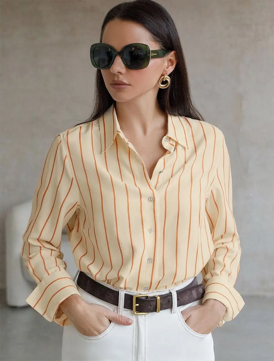 

Блузка, Бежевый;молочно-коралловый