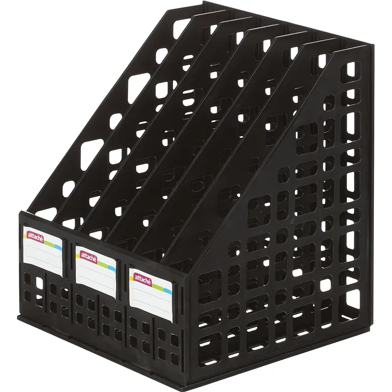 

Лоток вертикальный для бумаг Attache 240 мм пластиковый черный 6 отделений