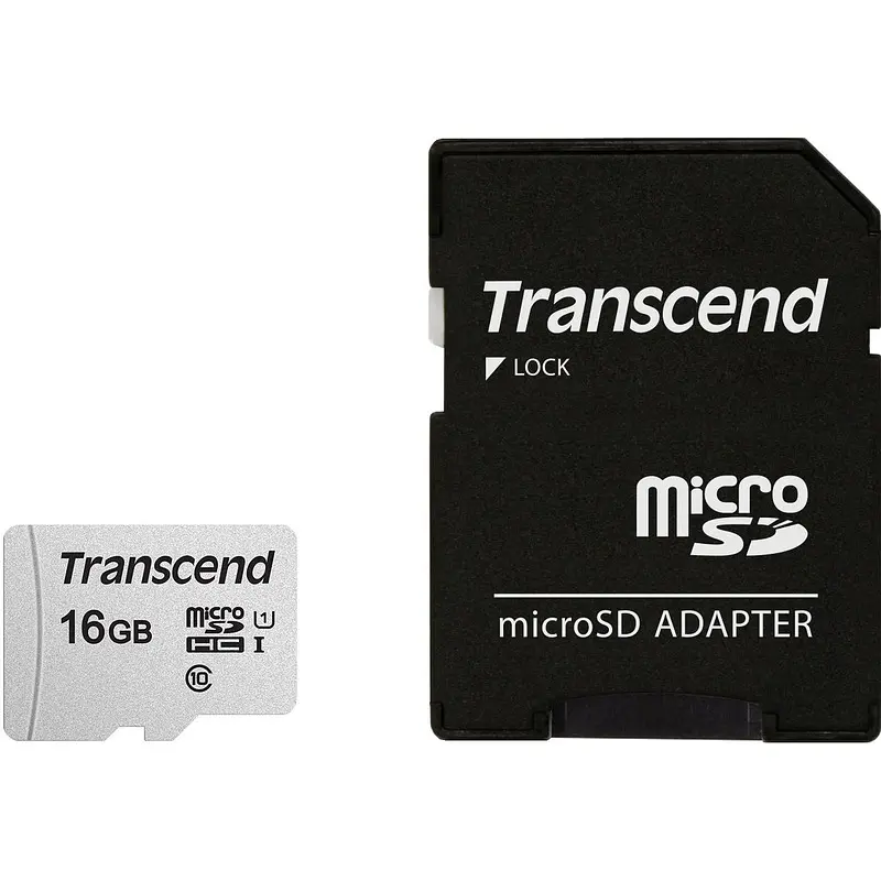 

Карта памяти 16 ГБ micro SDHC Transcend TS16GUSD300S-A Class 10 UHS-I