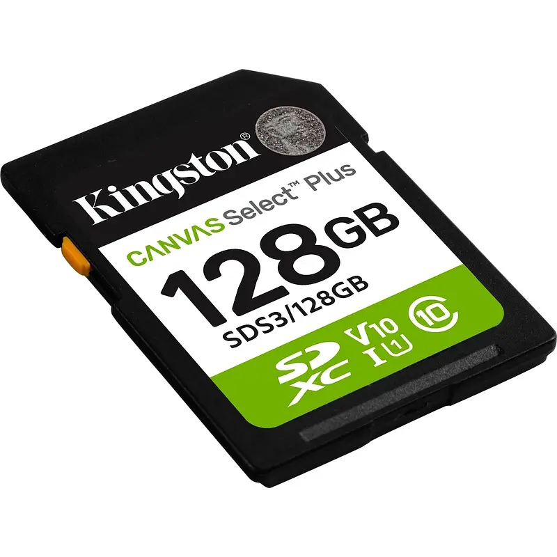 

Карта памяти 128 ГБ SDXC Kingston Canvas Select Plus UHS-I U1 V10 A1 (SDS3/128GB)