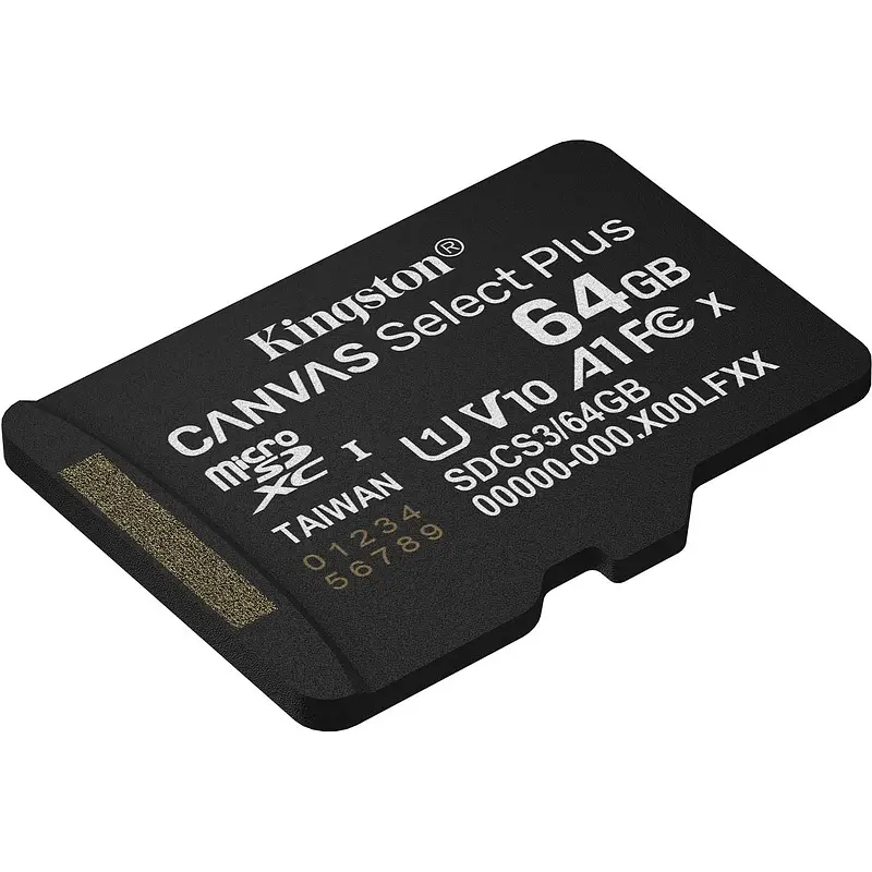 

Карта памяти 64 ГБ micro SDXC Kingston Canvas Select Plus UHS-I U1 V10 A1 (SDCS3/64GB)
