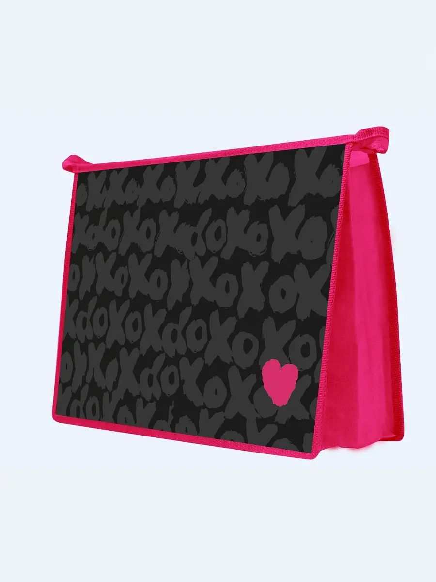 

Папка для тетрадей а4 xoxo love, молния сверху, ламинированный картон, Розовый;черный