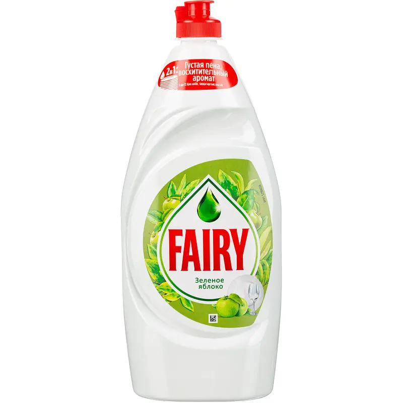 

Средство для мытья посуды Fairy Зеленое яблоко гель 0.9 л, Белый