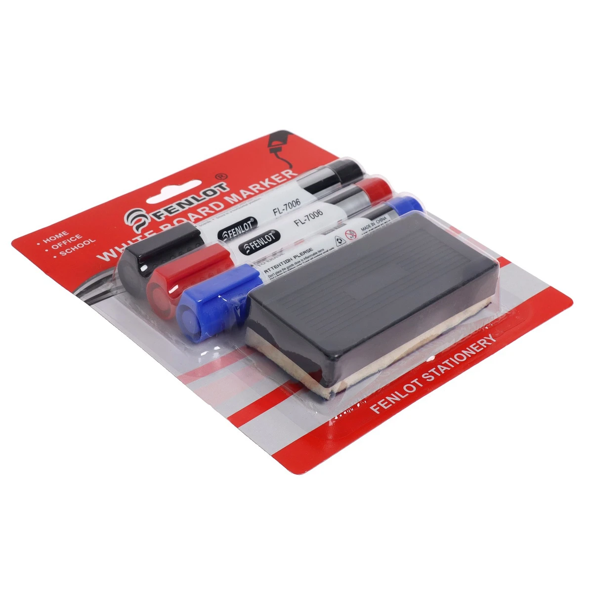 

Набор маркеров для доски, 3 цвета, 3 мм, с губкой, блистер, Микс;синий;черный;красный