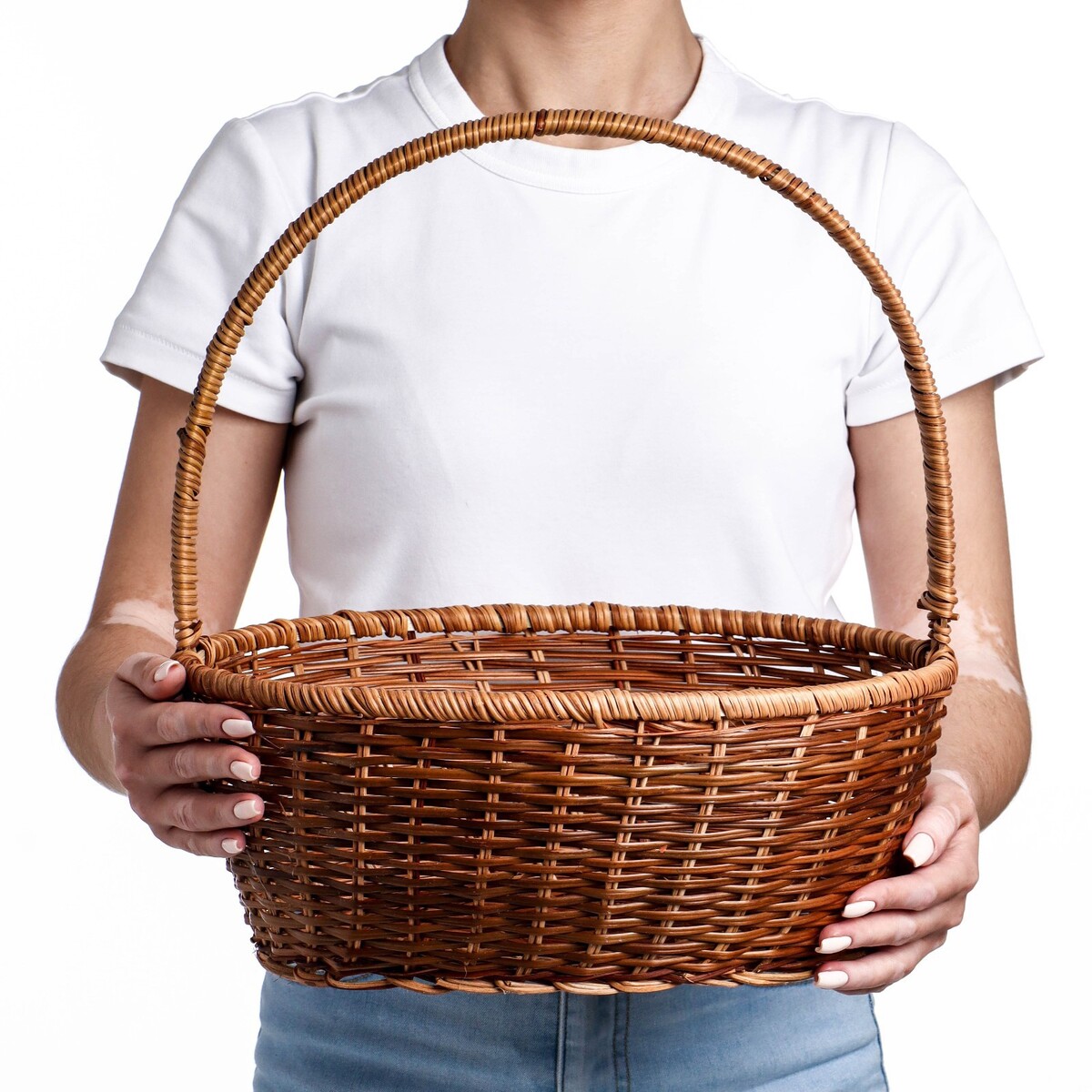 

Корзина плетеная, 34×27×13/39 см, лоза, кукуруза, Коричневый