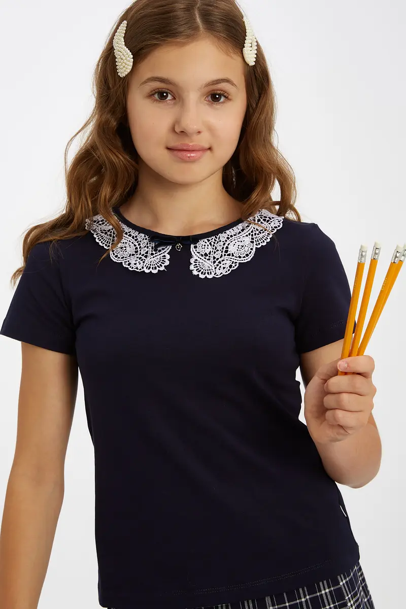 

Блузка, Синий;темно-синий