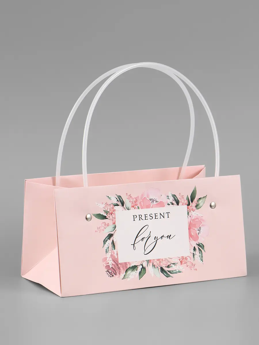 

Пакет для цветов for you dear, 24×12×12 см, Розовый