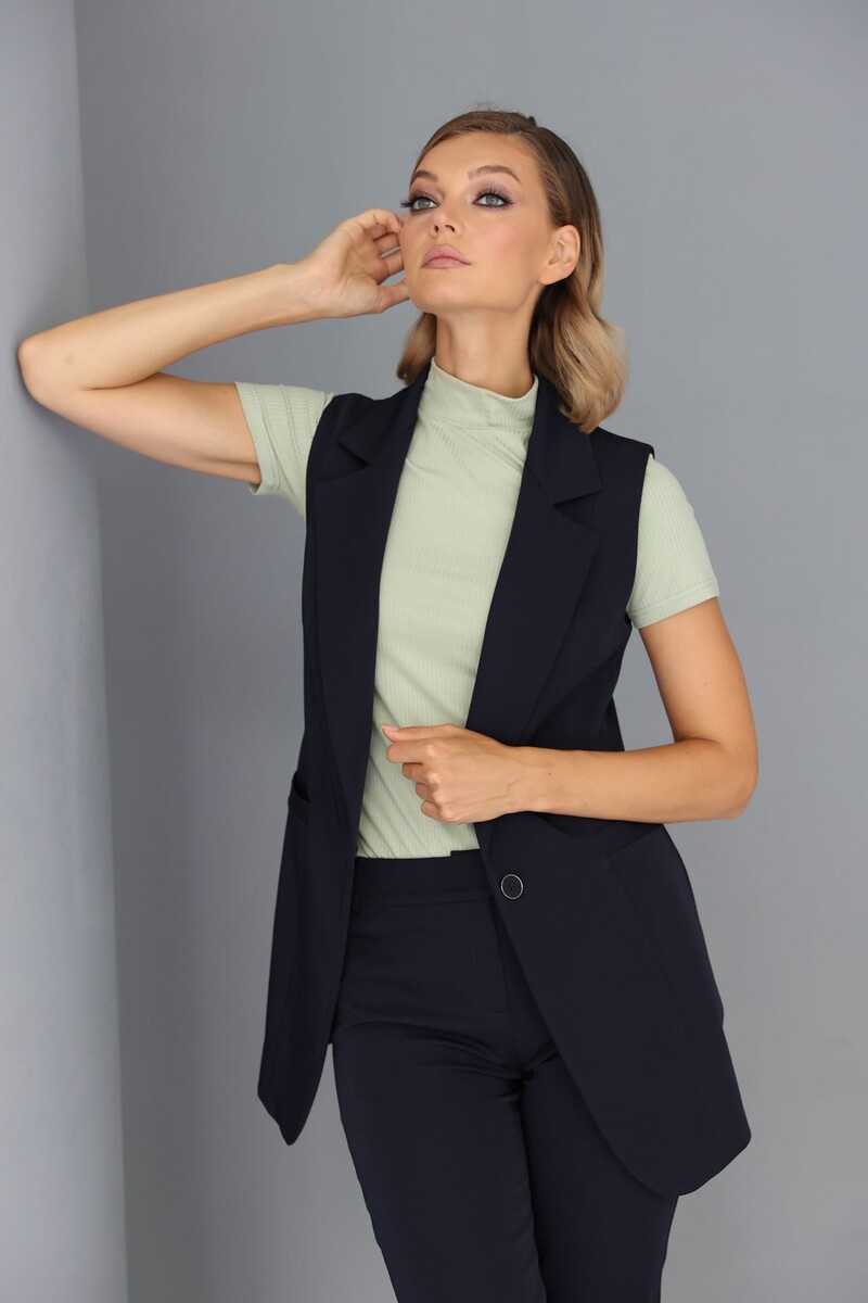 

Жилет удлиненный, Синий;темно-синий