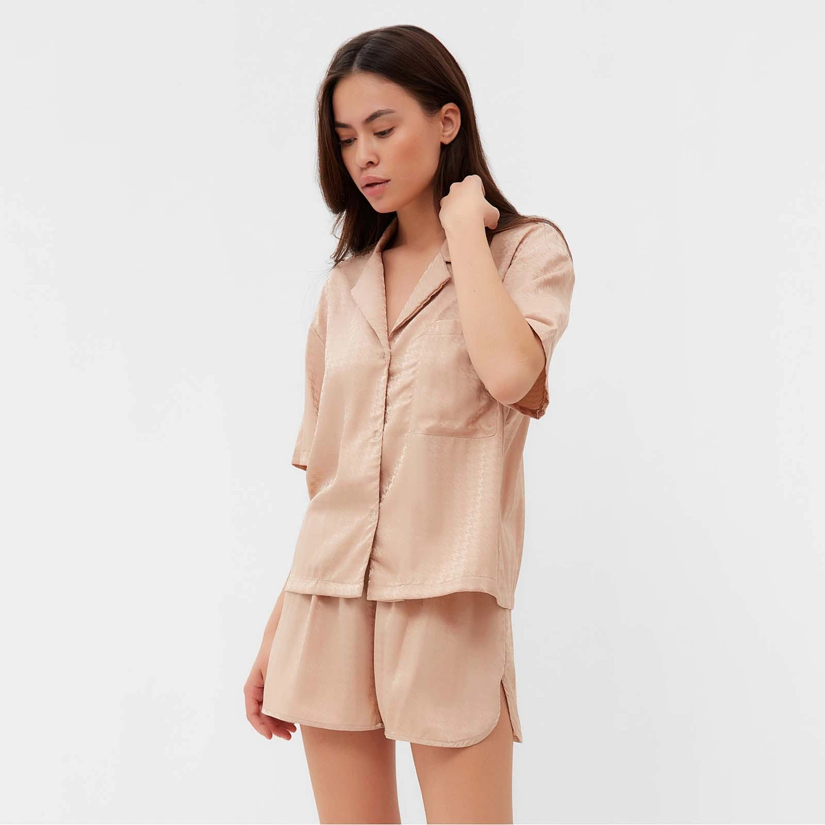 

Пижама рубашка шорты, Бежевый