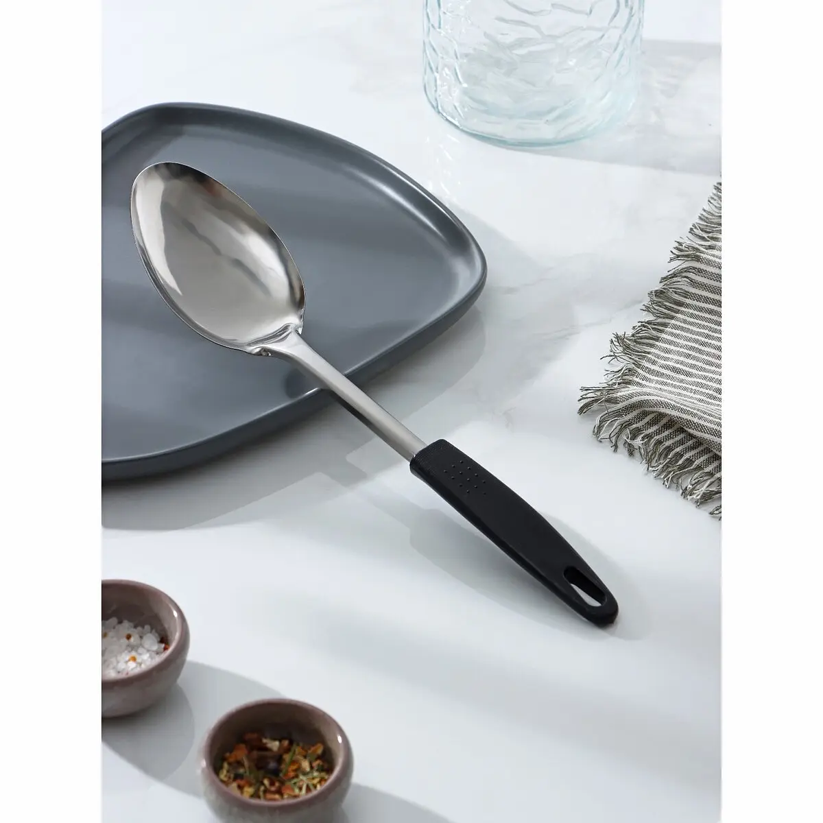 

Ложка соусная доляна, Серебристый;черный