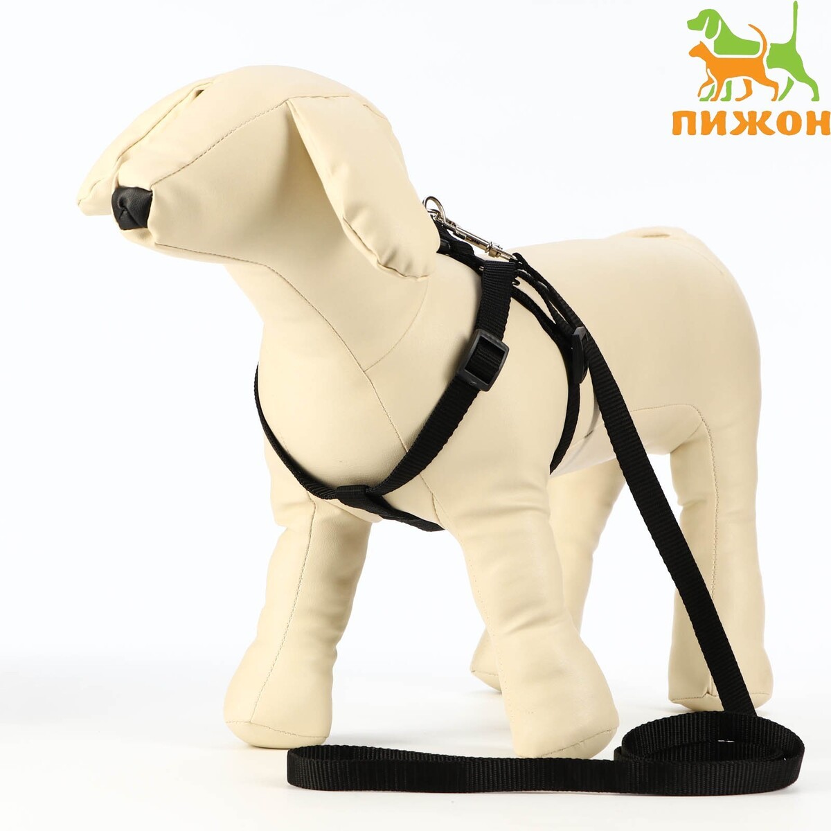 

Шлейка с поводком, Черный