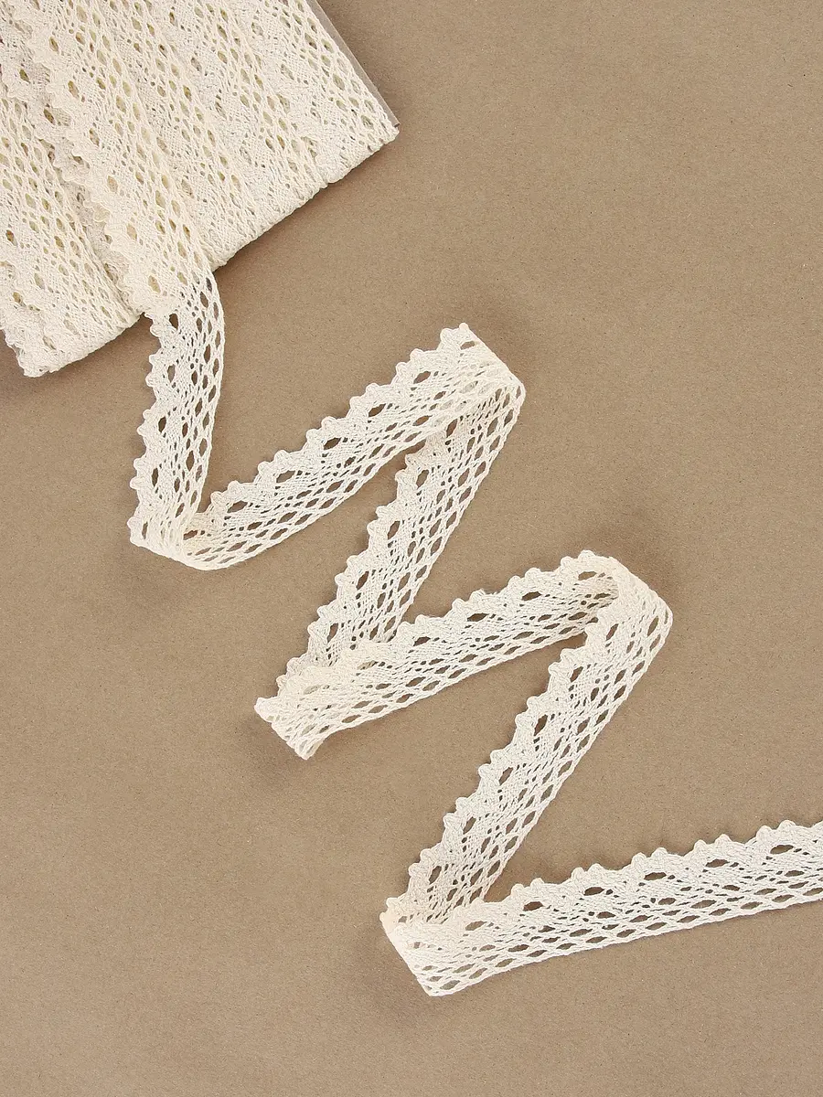 

Кружево вязаное, 25 мм × 15 ± 1 м, цвет бежевый