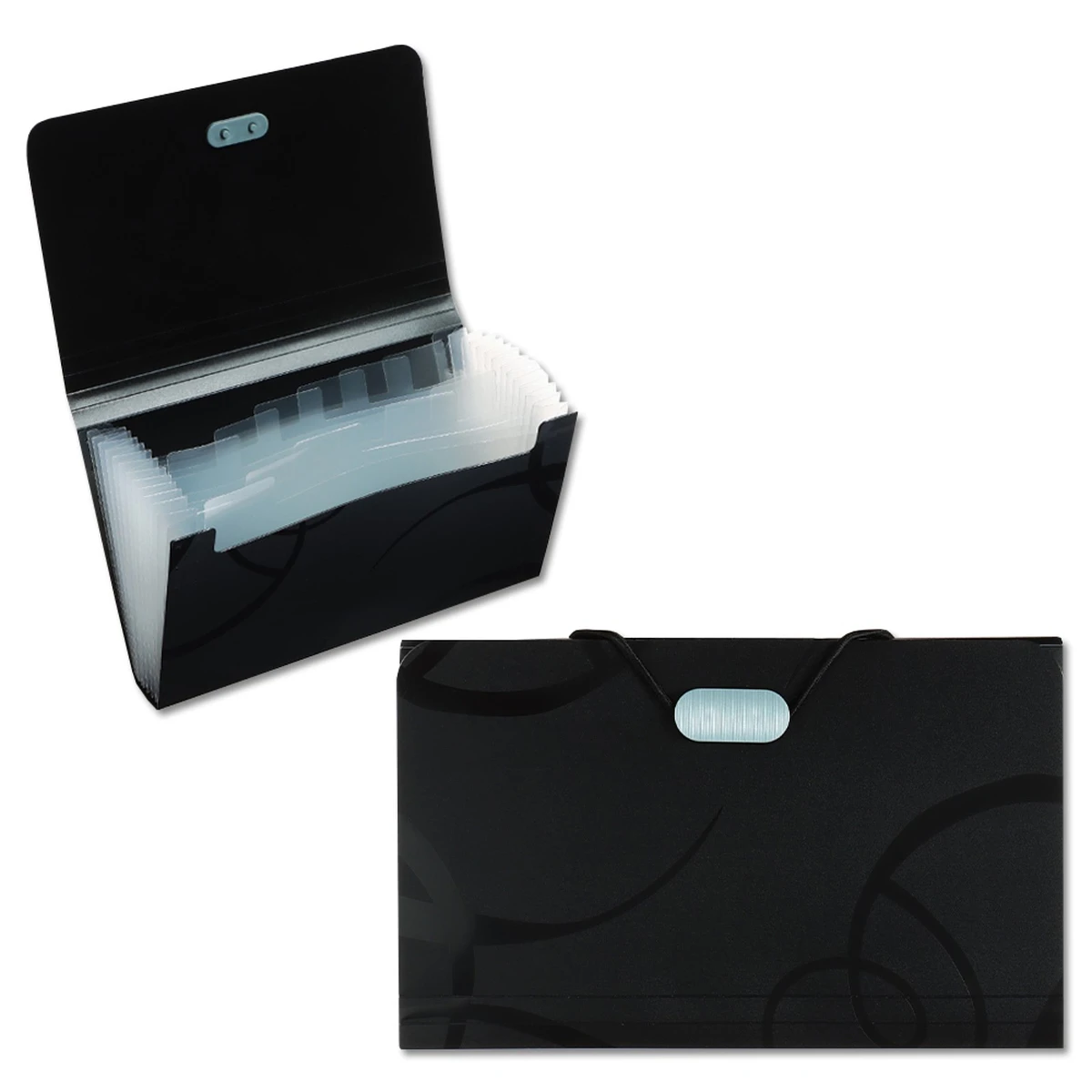 

Папка на резинке а6, 12 отделений, узоры, черная, Черный