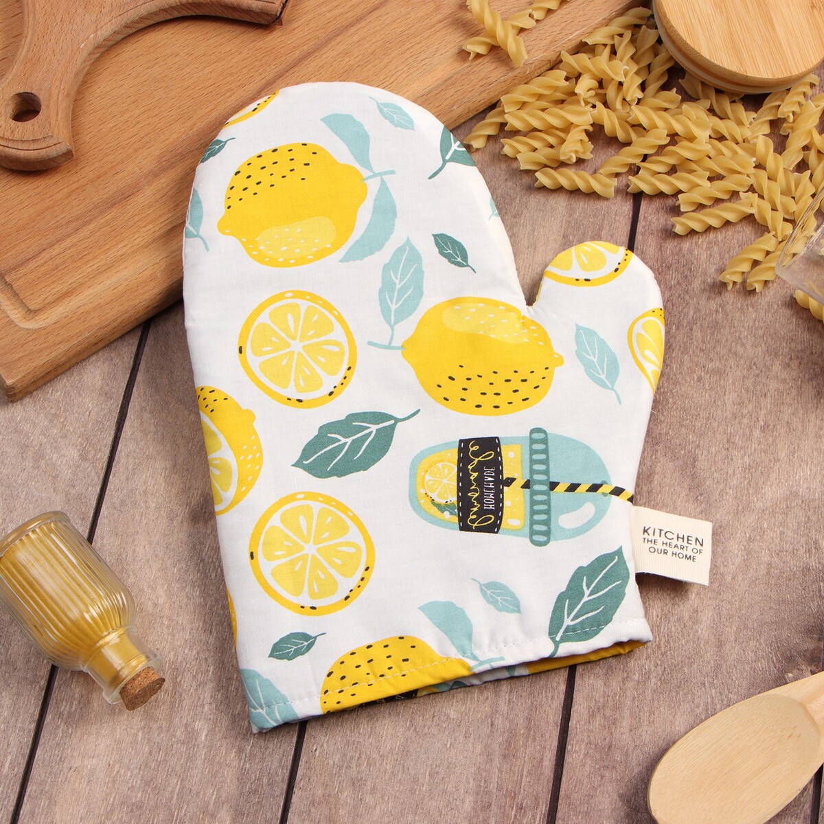 

Варежка прихватка, Бежевый;желтый