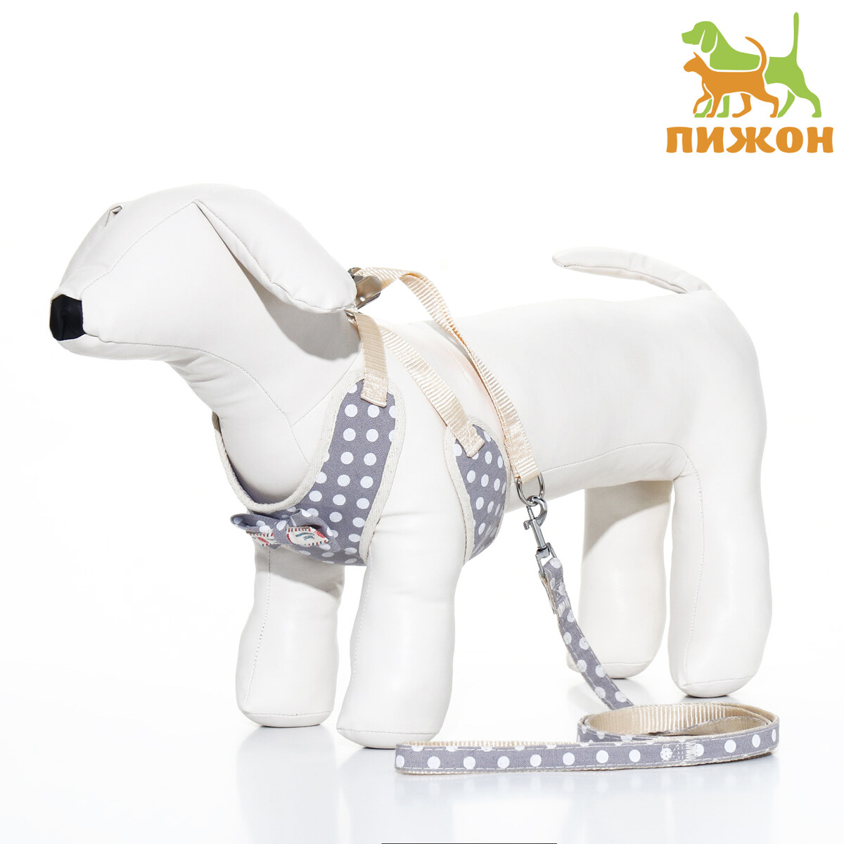 

Шлейка с поводком, Серый