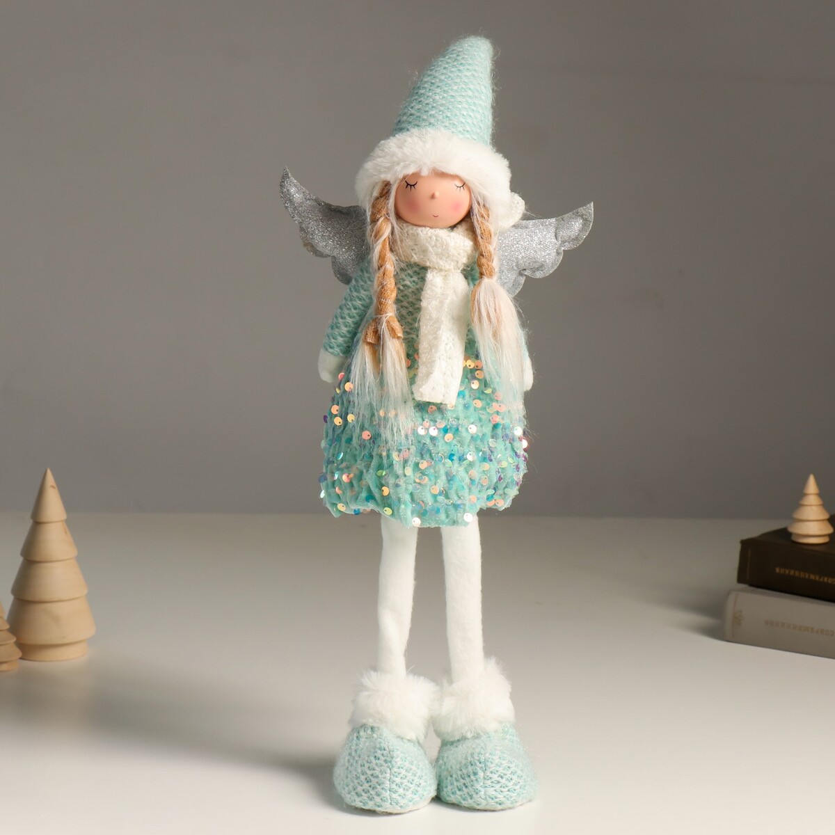 

Интерьерная кукла текстильная, Бирюзовый