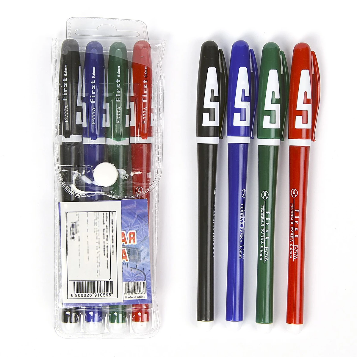 

Набор гелевых ручек, 4 цвета, корпус цветной с белыми вставками, в блистере на кнопке