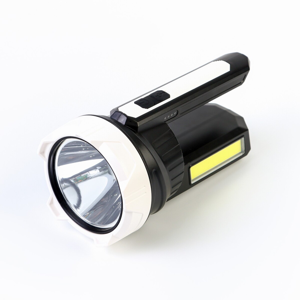 

Фонарь аккумуляторный ручной, 6 вт, 1800 мач, cob, солнечная батарея, Черный