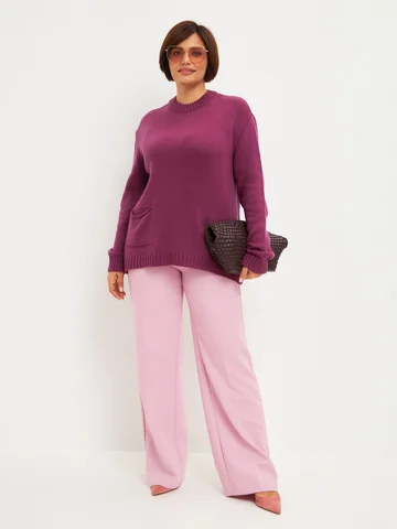 Свитер больших размеров оверсайз удлинен