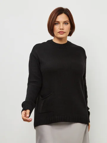 Свитер больших размеров оверсайз удлинен