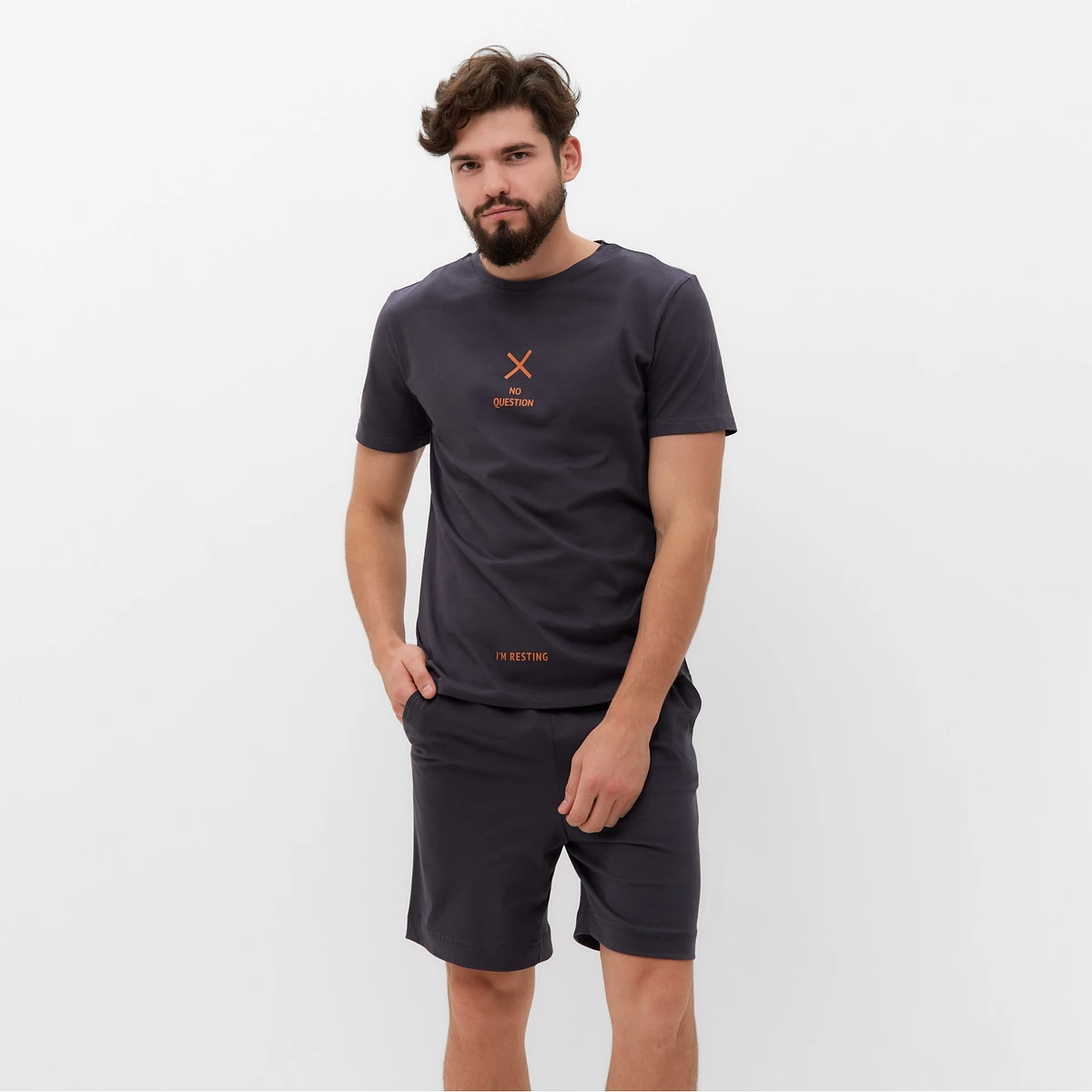 

Пижама футболка шорты, Серый