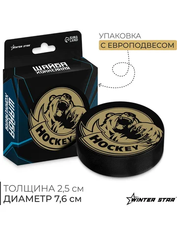 Шайба хоккейная winter star, взрослая, d