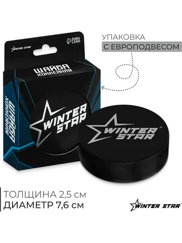 Шайба хоккейная winter star, взрослая, d