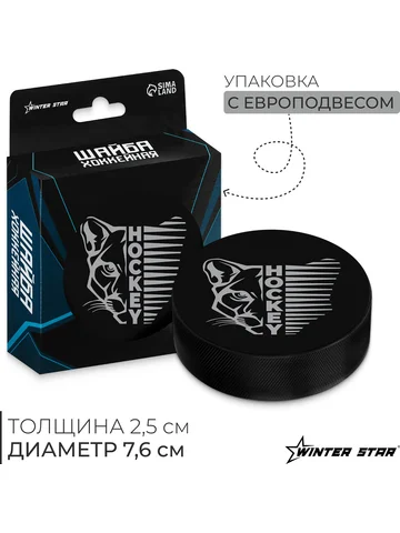 Шайба хоккейная winter star, взрослая, d