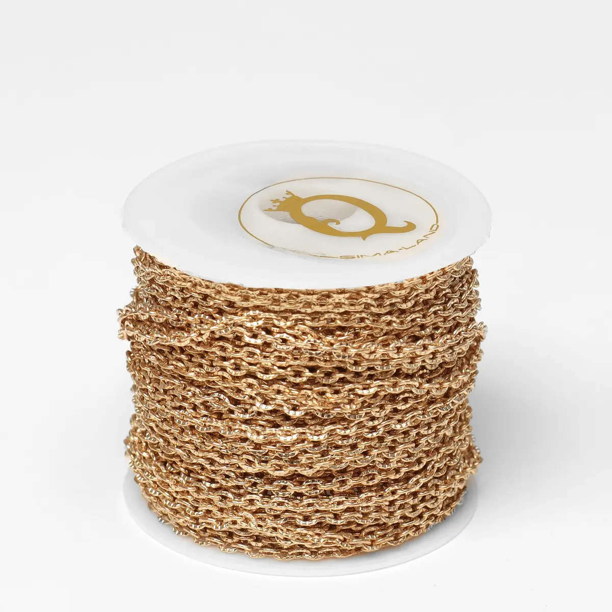 

Цепочка железная без карабина на бобине, l=10 м, звено 3×2×1 мм, цвет золото, Золотистый