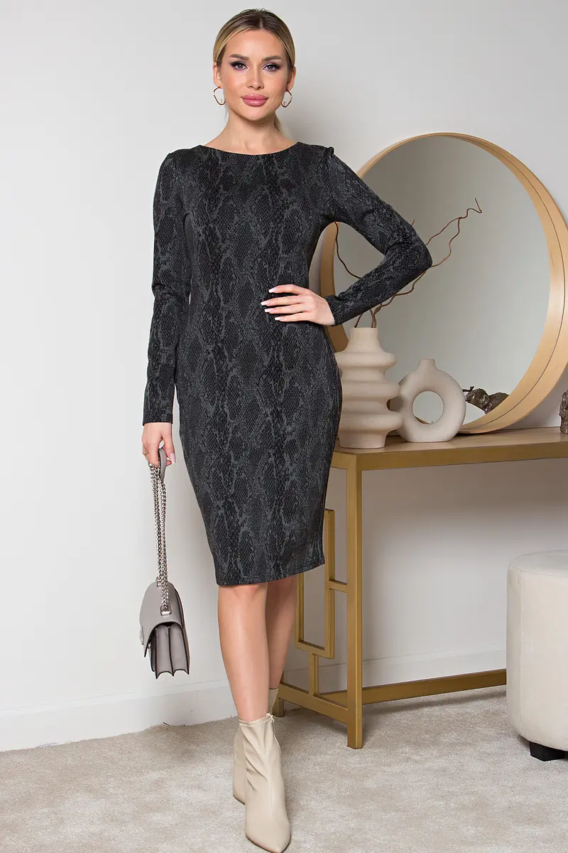 

Платье, Серый;рептилия