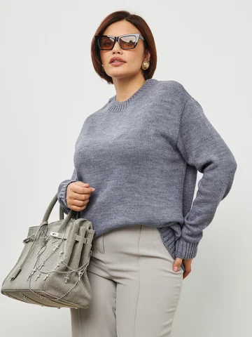 Свитер больших размеров оверсайз удлинен