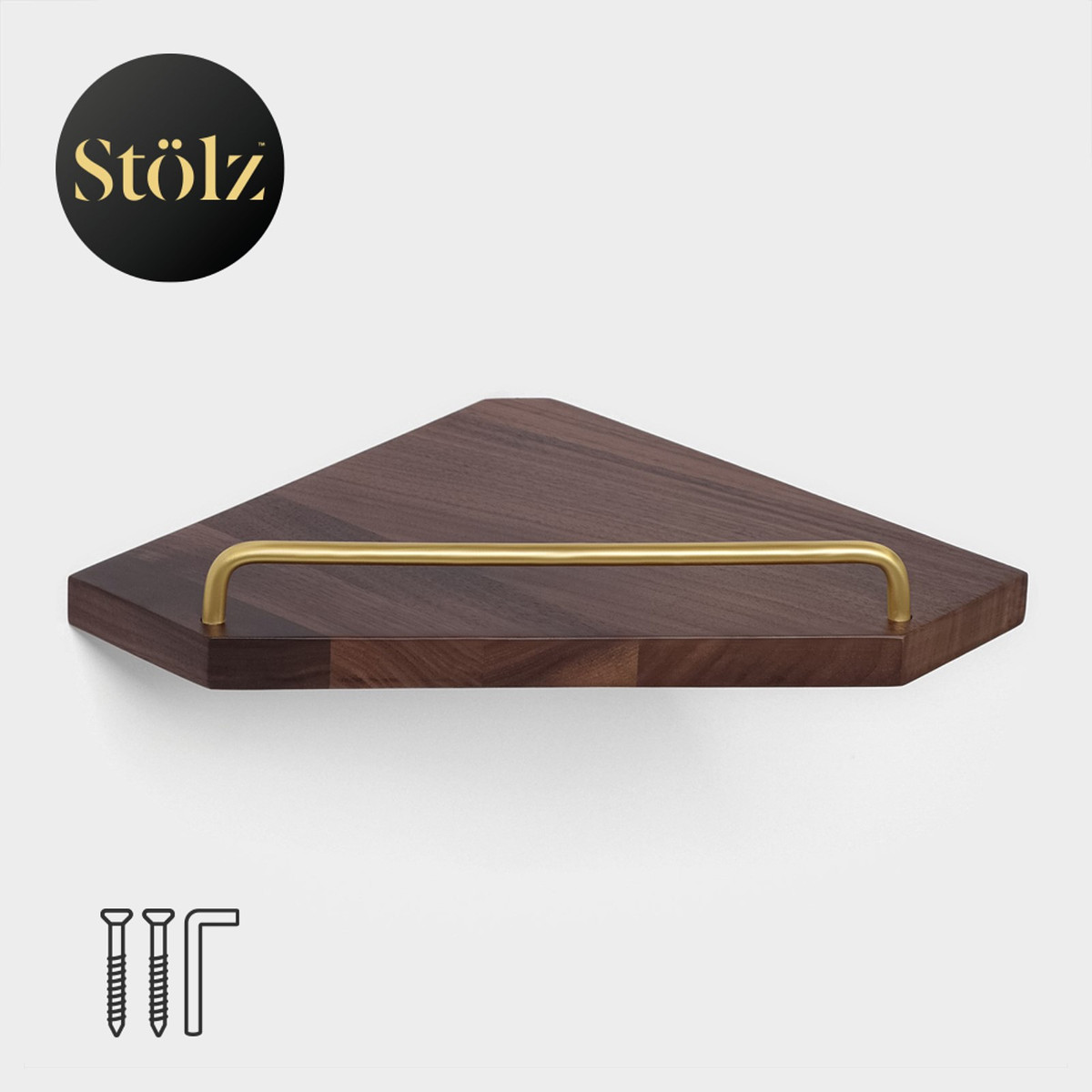 

Полка настенная stölz hölzern premiere, ореховое дерево, алюминий, Коричневый