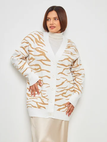 Кардиган вязаный удлинённый оверсайз на 