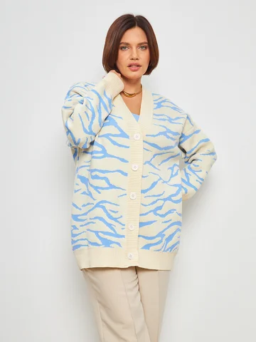 Кардиган вязаный удлинённый оверсайз на 