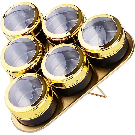 

Набор баночек для специй, Золотистый;черный