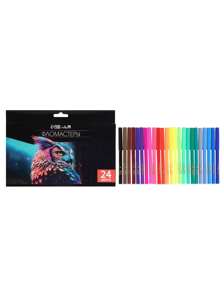 

Фломастеры 24 цветов, calligrata top, в картонной коробке