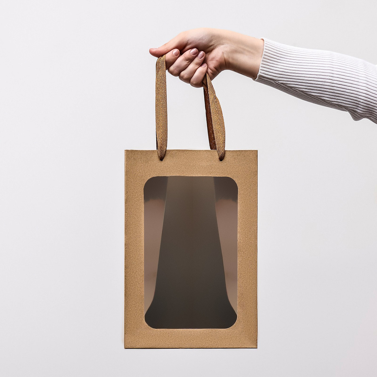 

Пакет подарочный, с окном, 30×20×16 см, крафт, Коричневый