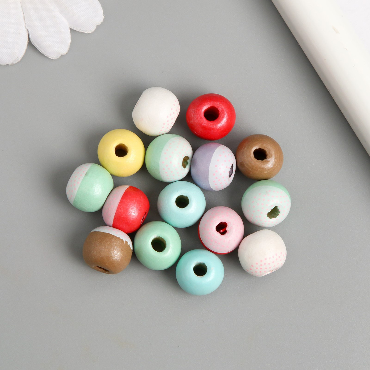 

Бусины для творчества дерево, Разноцветный