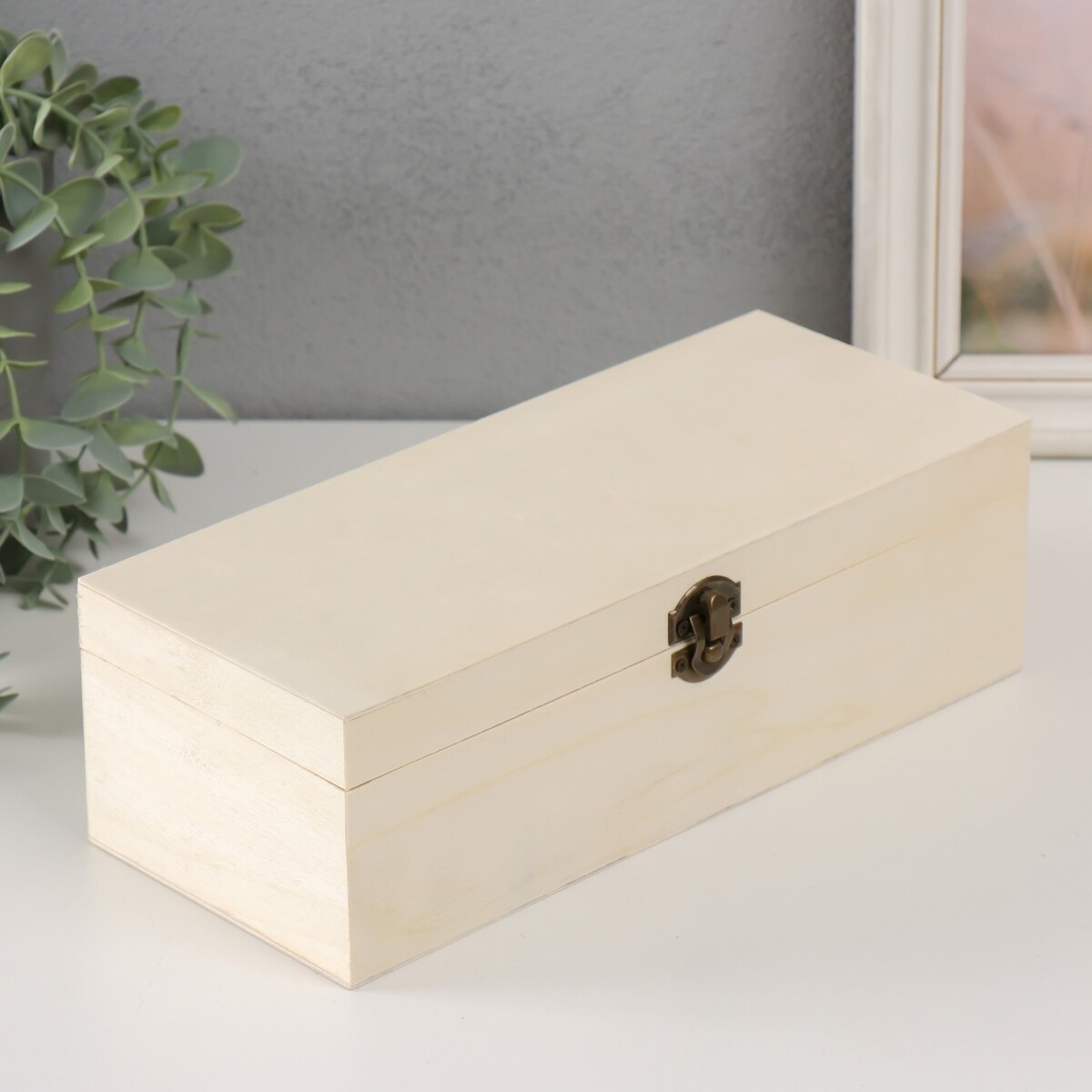 

Шкатулка для росписи дерево с делениями, Бежевый