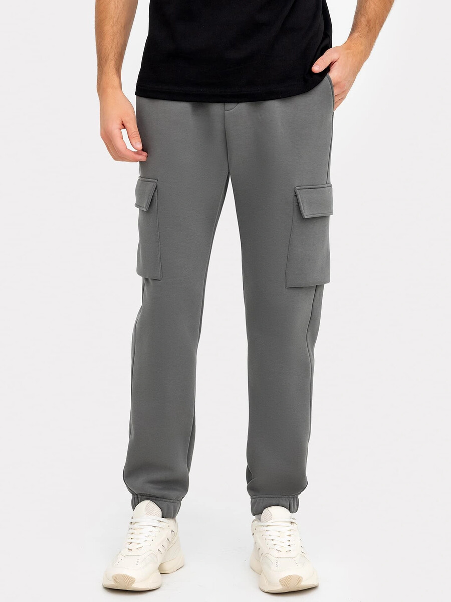 

Брюки мужские карго в сером цвете, Серый;металл