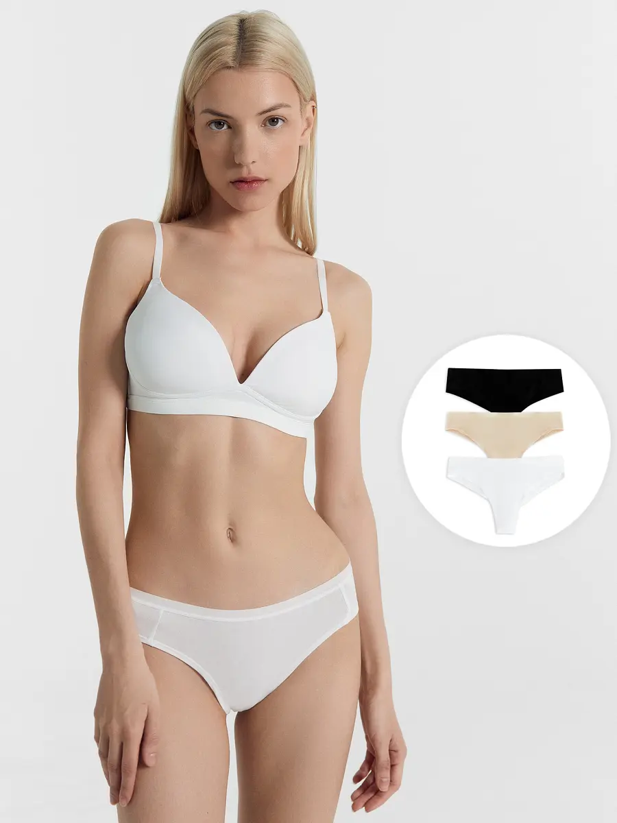 

Трусы женские бразилиана мультипак (3 шт.), Белый