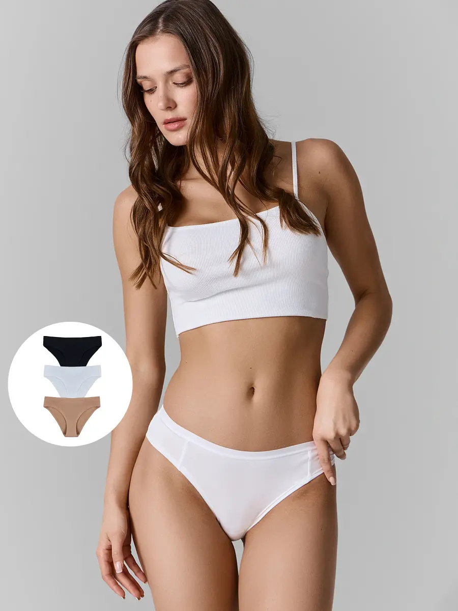 

Трусы женские слипы мультипак (3 шт.), Белый