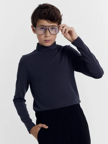 Однотонный серый джемпер с воротником-ст