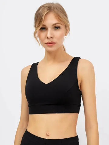 Черный спортивный топ с чашками-вкладыша