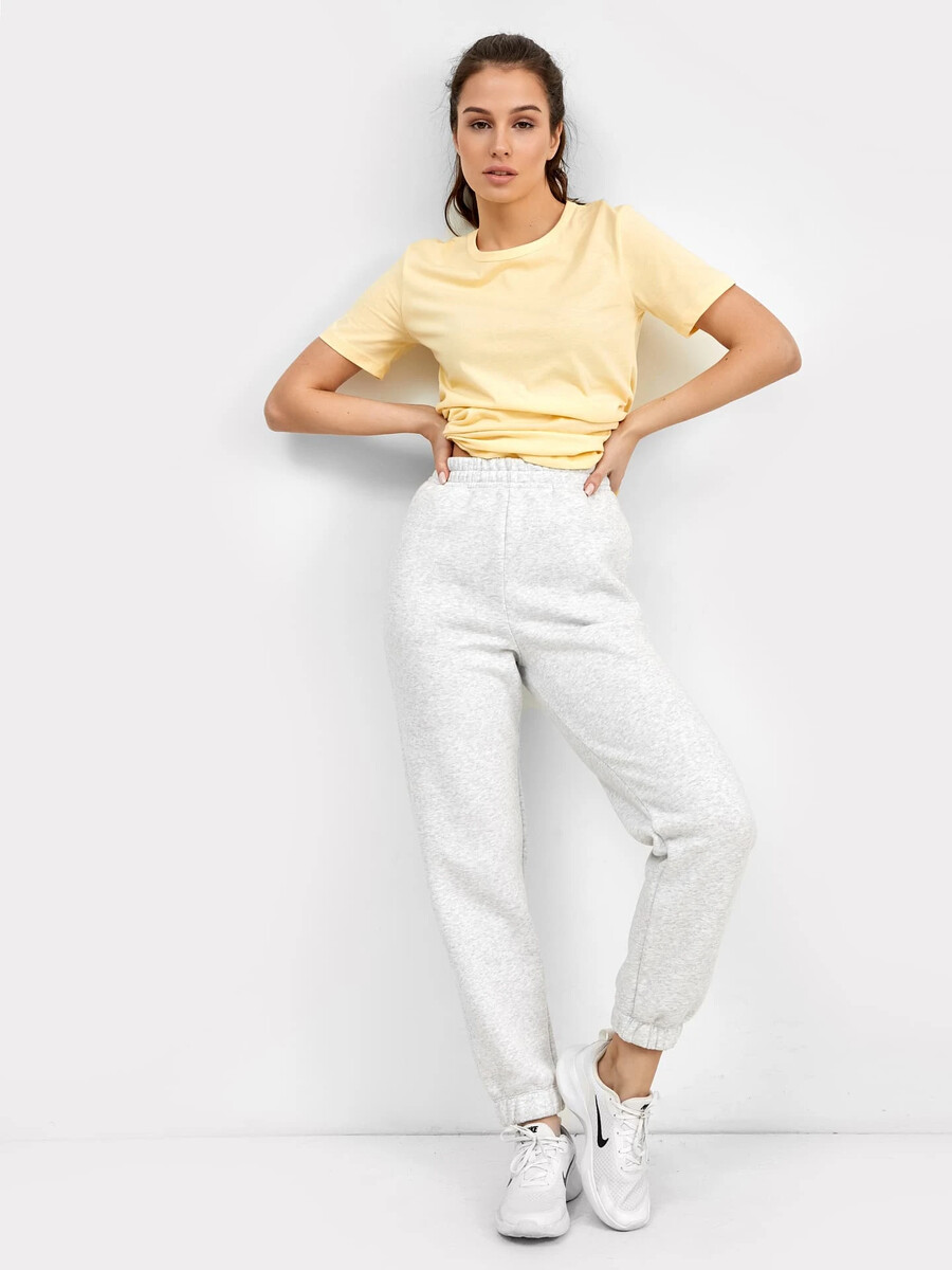 

Теплые брюки женские серые, Серый;серый меланж 4306-а