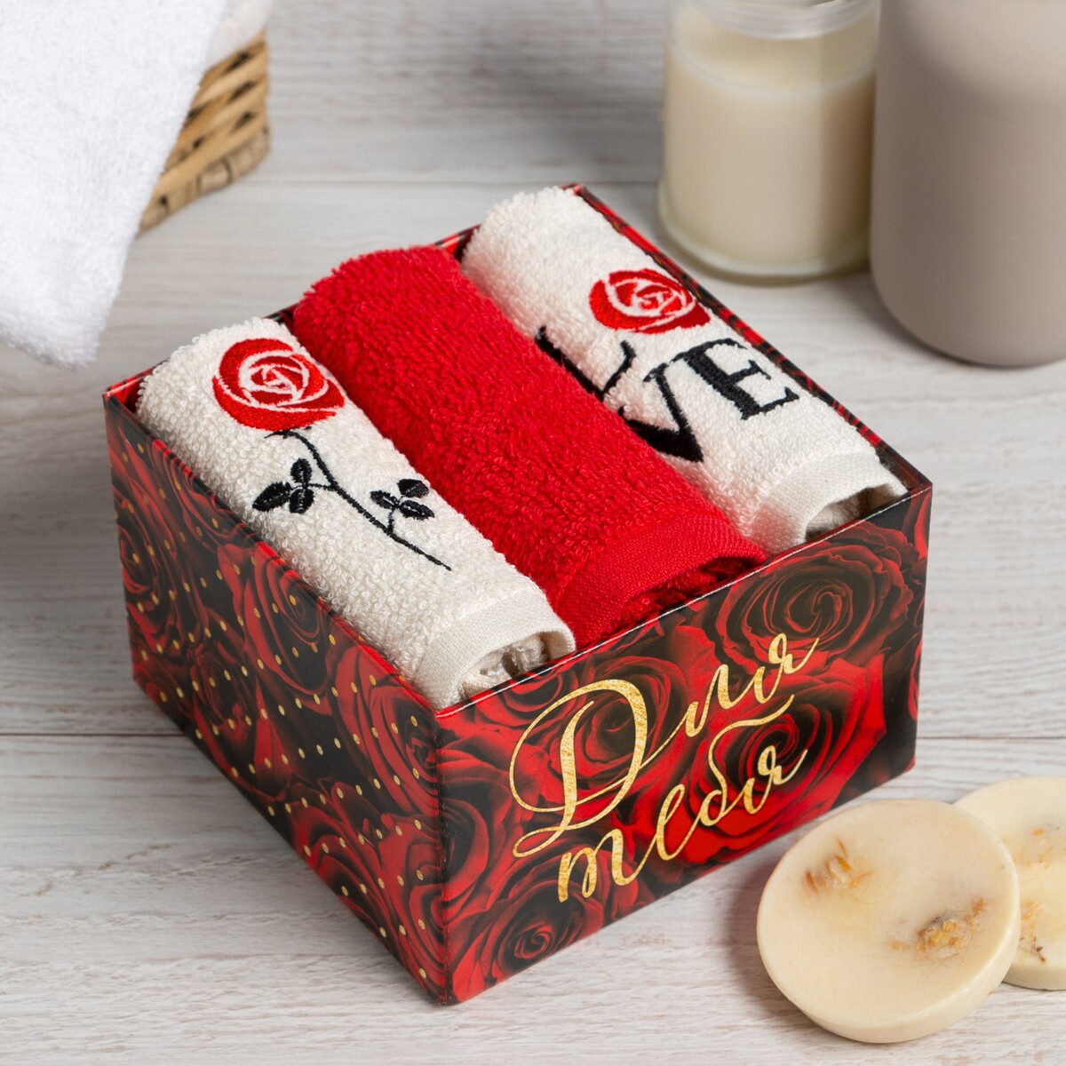 

Набор полотенец, Разноцветный;белый;красный