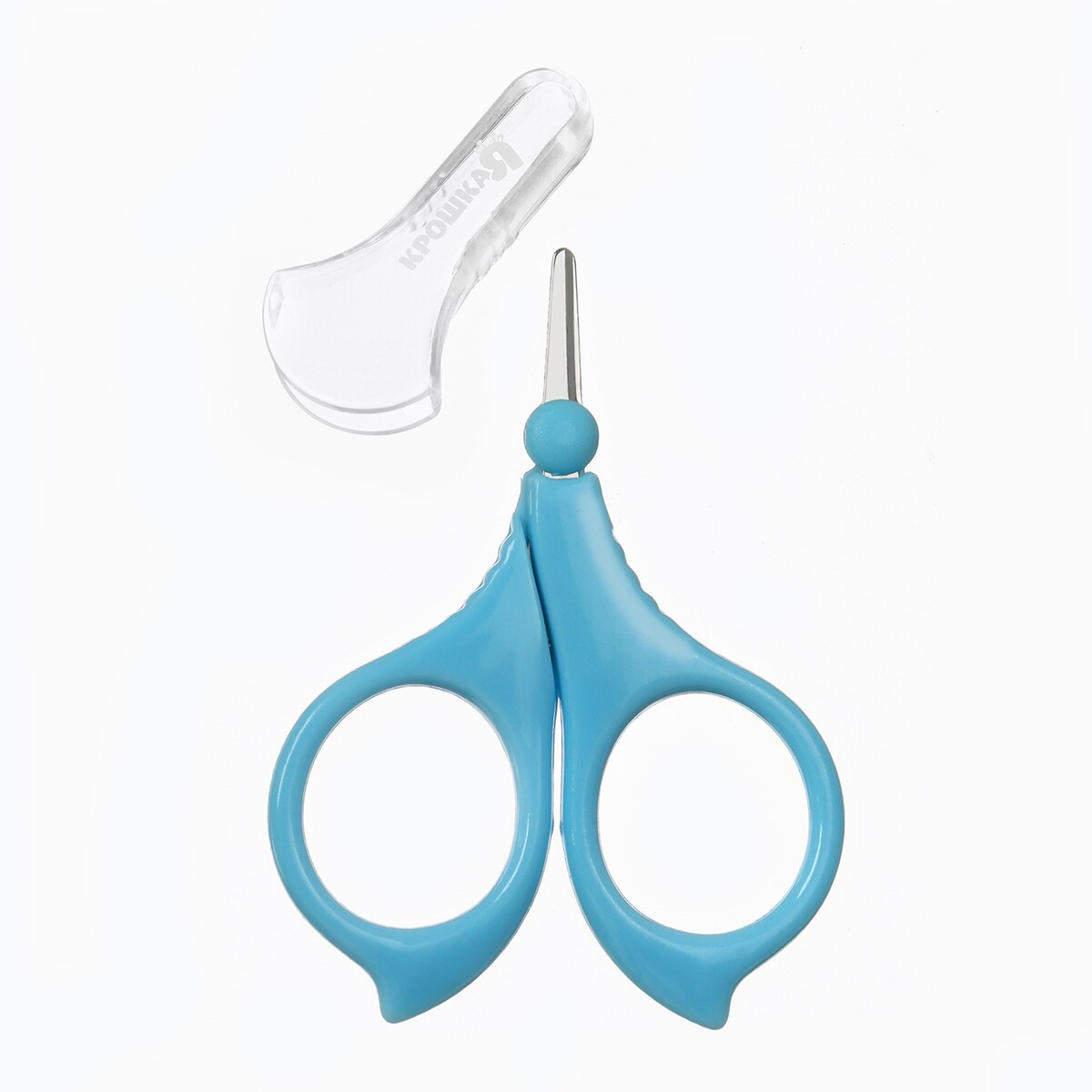 

Детские маникюрные ножницы, с защитным колпачком, вид 2, голубые, Голубой