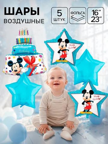Шары воздушные латексные happy birthday,