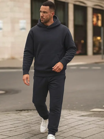 Теплый комплект мужской серый из футера 